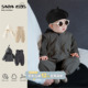 春季 宝宝春装 洋气儿童卫衣背带裤 韩版 超萌新生幼儿衣服外出服 套装