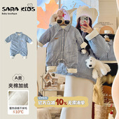 衣服小月龄夹棉加绒外套 一家三四口棉服2025母子母女款 亲子装 冬季