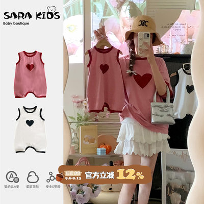 多巴胺亲子装夏装超萌新款婴幼儿衣服一家三口母女装洋气母子装潮