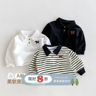 帅气小男孩Polo衫 儿童长袖 洋气男宝宝衣服秋装 T恤春秋款 外出 韩版