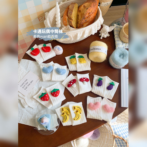 男女宝宝袜子春夏婴儿中筒袜洋气百搭小月龄卡通地板袜可爱空调袜