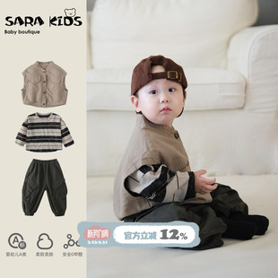 套装 衣服秋款 时髦新款 男童洋气童装 婴幼儿初春三件套 韩版 男宝春装