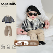 男宝宝春装 子超好看婴儿开春两件套衣服 婴幼儿上衣裤 洋气套装 春季