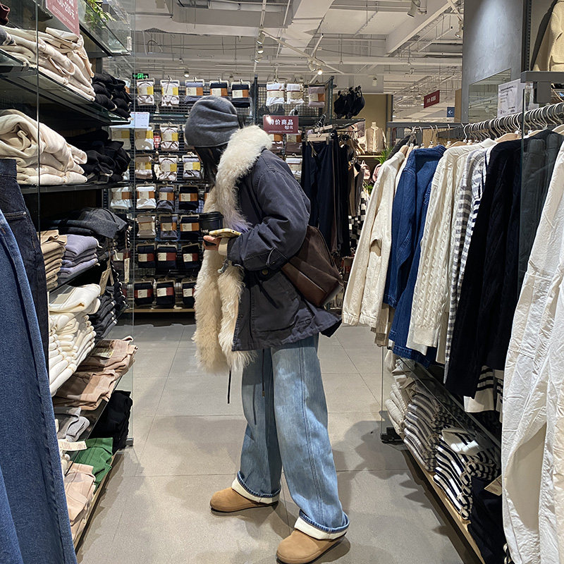 LULUZHANG 一条过冬浅水蓝加绒加厚保暖牛仔浅蓝直筒休闲牛仔裤女,女装/女士精品,休闲裤,淘宝优惠券,粉丝福利购,淘宝优惠卷