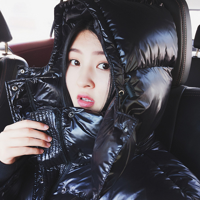 lulu宽松常规亮面羽绒服