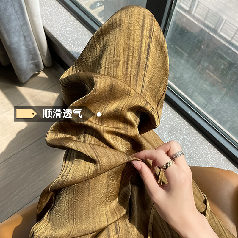 高腰宽松夏天山本裤扎染阔腿裤