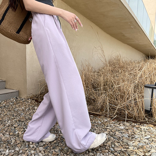 垂感夏天紫色山本裤子女轻薄夏日