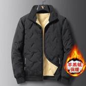 外套加绒保暖防风立领休闲男士 棉衣男羊羔绒秋季 夹克 单层薄绒