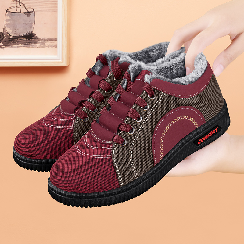 老北京棉鞋女休闲加绒短靴防寒