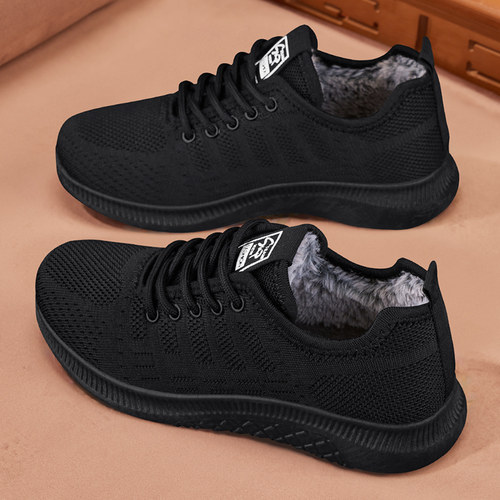 休闲加绒保暖老北京棉鞋女防滑