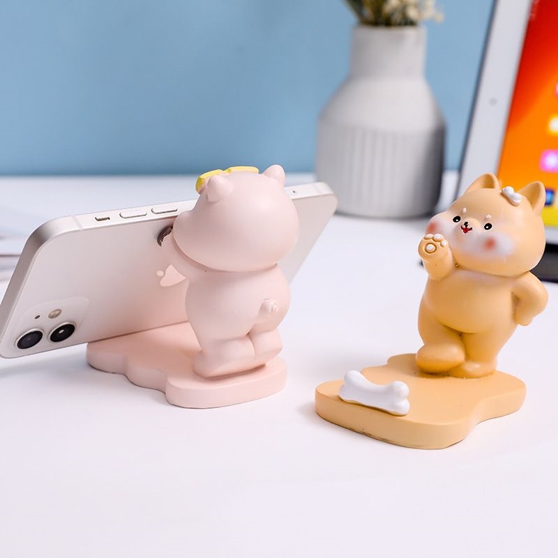萌物手机座创意可爱动物卡通手机支架少女心树脂礼懒人支撑架摆件