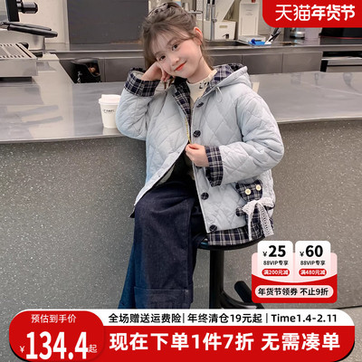 贝田女童冬季夹棉加厚棉服外套
