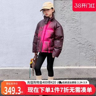 女童羽绒服儿童温感变色加厚冬季外套2025新款大童女款洋气面包服