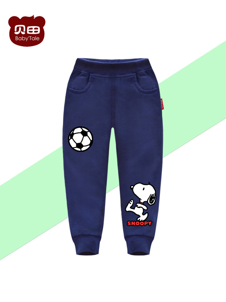 Beitian spring and autumn boys velvet 3 children 4 baby 5 children's suit 6-year-old thin casual spring sports pants tide
