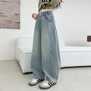 2026新款春季女童牛仔裤春款洋气儿童裤子大童春装女孩春秋款长裤