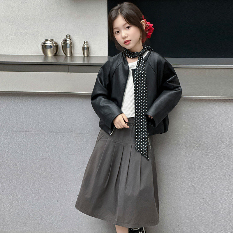2026新款女童皮衣春装儿童外套机车风潮酷女孩早春款大童休闲夹克