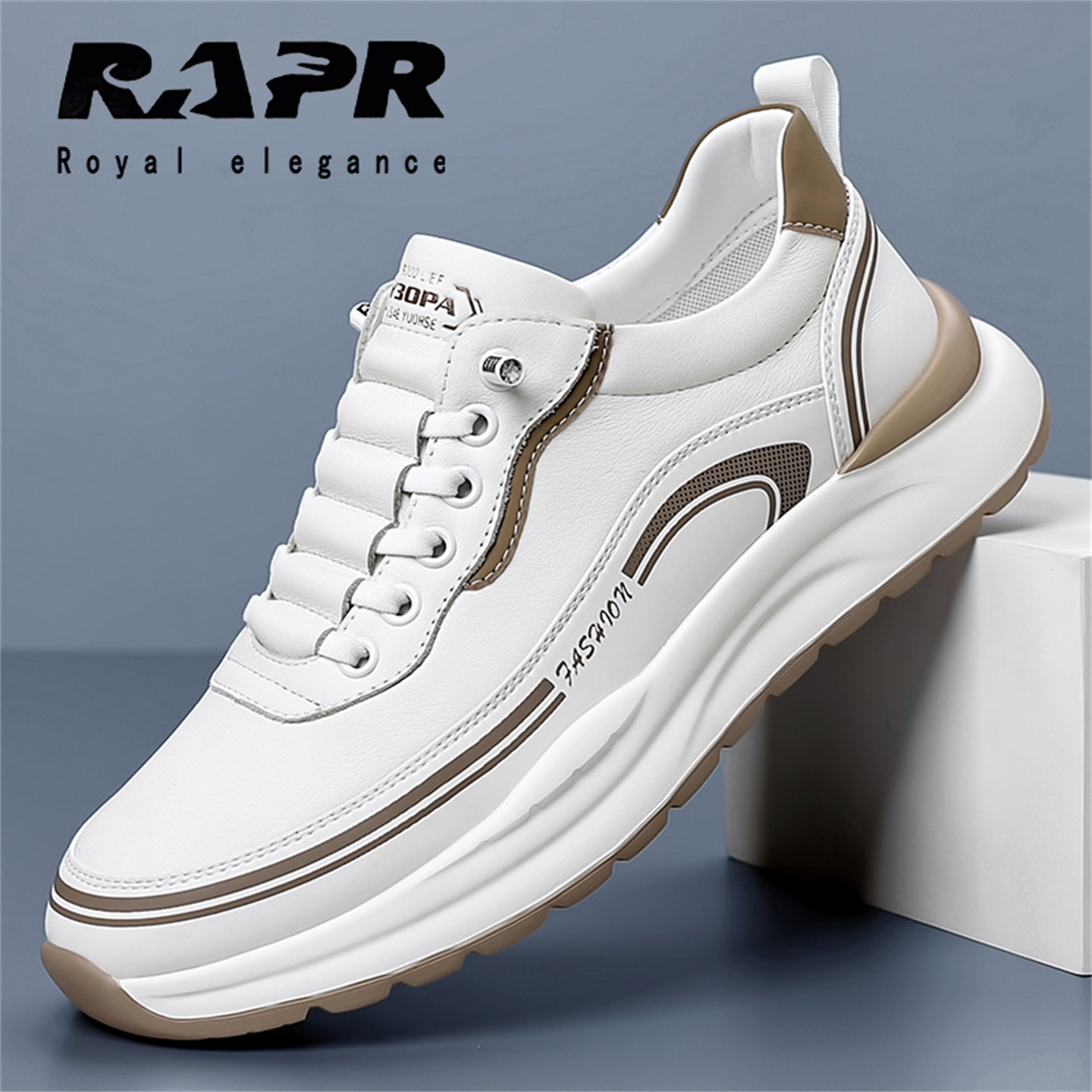 RAPR官方正品男鞋2026年新款轻便透气真皮运动休闲鞋防滑男士皮鞋