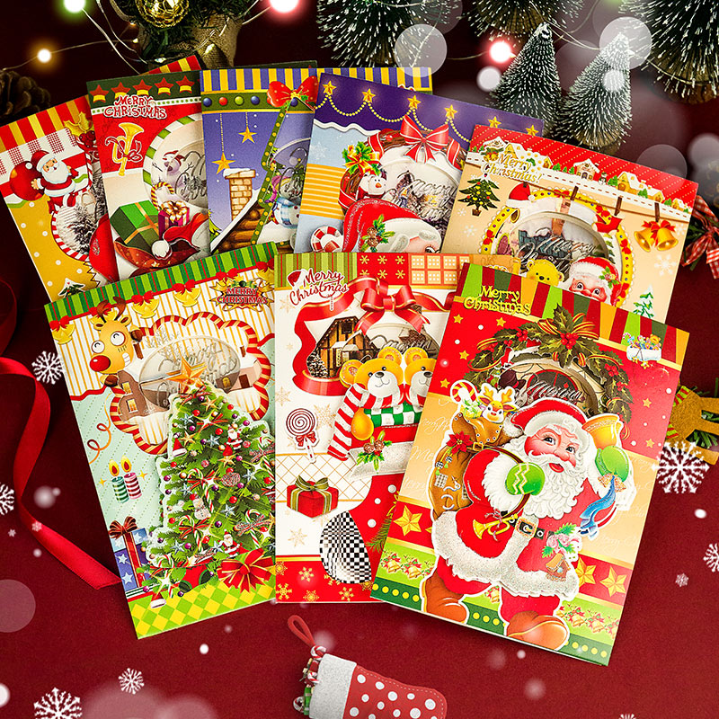 音乐圣诞节贺卡英文diy礼物卡片