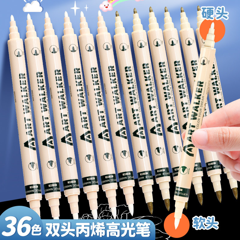 白色高光笔美术专用软头勾线油性图片