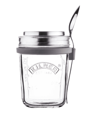 曼食慢语 iln食物罐子密封玻璃罐早餐杯沙麦片罐配勺便携装