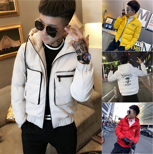 社会精神小伙连帽棉衣男冬季小码羽绒棉服痞帅外套XS号小个子棉袄