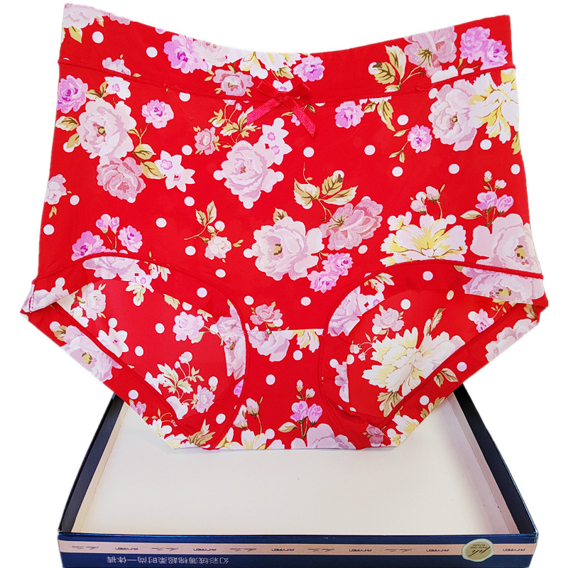 彩田内裤女中腰30893高腰30895超薄印花冰丝大码平脚全棉裆速干夏,女士内衣/男士内衣/家居服,平角裤,淘宝优惠券,粉丝福利购,淘宝优惠卷