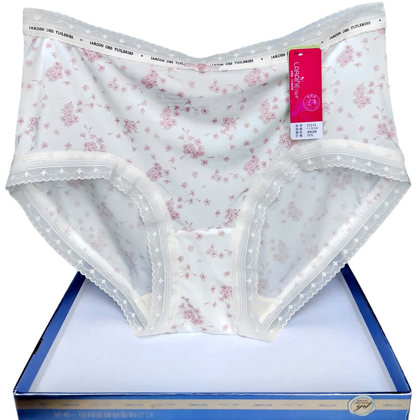 彩田花仙子中腰冰丝印花女三角裤