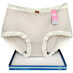 彩田内裤女中腰立体提花24秋冬新款1A386高腰15267莫代尔棉蕾丝边