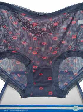 网红爆款彩田蕾丝内裤女32655超薄透气半透明纯棉裆抗菌网纱印花