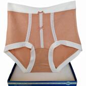 彩田磨毛高腰内裤 女1A559蕾丝边螺纹透气保暖平脚石墨烯发热包臀