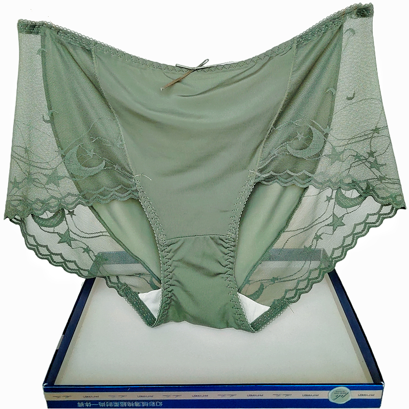 彩田内裤女中腰蕾丝抗菌速干青年