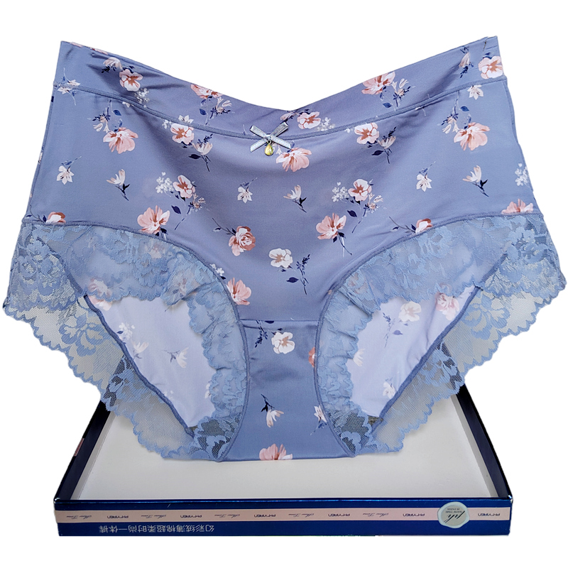 彩田内裤女士高腰蕾丝边冰丝石墨