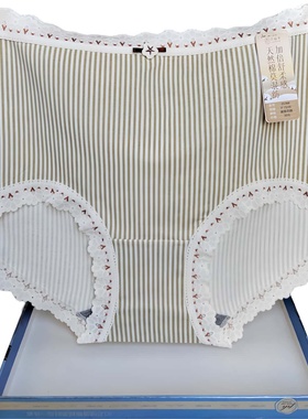 彩田花仙子再生纤维棉布印花蕾丝边高腰25365特高腰25366包臀轻薄