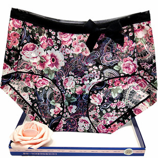 彩田内裤 透全棉裆 女薄冰丝30512高腰平脚印花夏速干抑菌专柜大码