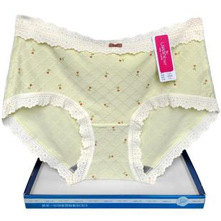 彩田花仙子内裤 女中腰2A356高腰2A358莫代尔棉提花印花蕾丝边包臀