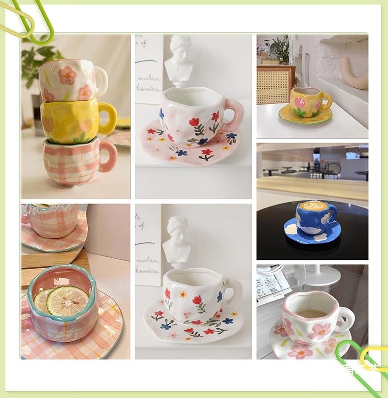 ins创意手捏杯套装下午茶陶瓷