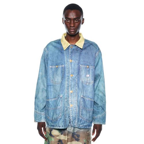 现货授权TOLQ Trompe loeil Denim Coveralls 仿牛仔印花夹克26SS