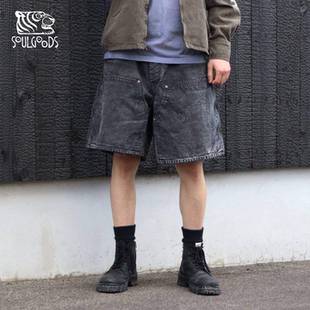 现货授权BOWWOW DOUBLE KNEE DUCK SHORTS AGED 复古牛仔短裤26SS