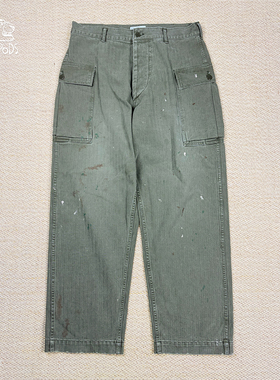现货HERILL U.S.ARMY M-43 HBT pants 复古做旧军事风工装裤26SS