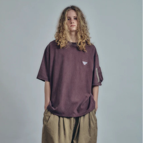 is-ness圆领短袖T恤口袋