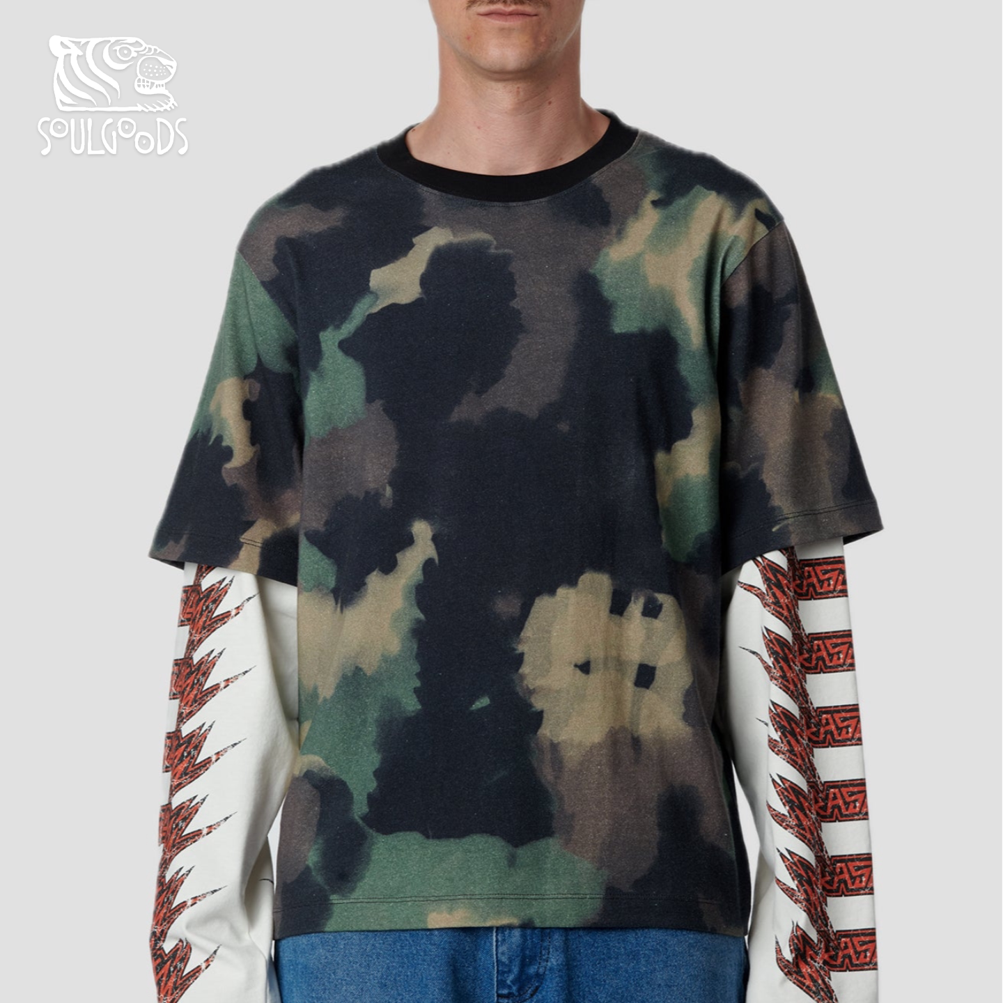 现货RASSVET LS TEE SHIRT KNIT纯棉迷彩宽松版型双层长袖T恤26SS图片
