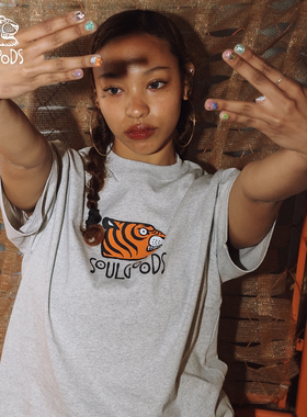 SOULGOODS灵魂虎官方 经典虎头LOGO印花短袖T-Shirt男女同款26SS