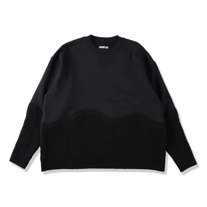 现货授权is-ness NEEDLE PUNCH SWEAT SHIRT 针刺圆领卫衣24AW