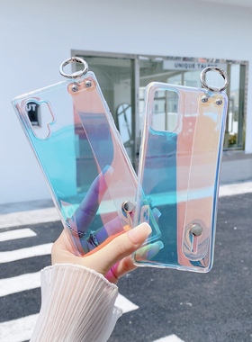 炫彩腕带适用三星s25 s24ultra s23ultra s22+ s21 s20 A51 71 A52 A72 A53 A54 note10+ 20手机壳透明软胶壳