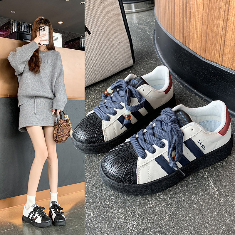 德训鞋2026春季新款运动鞋男女休闲板鞋贝壳头三条杠百搭小白鞋子,运动鞋new,板鞋,淘宝优惠券,粉丝福利购,淘宝优惠卷