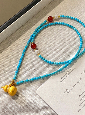 新中式配饰葫芦吊坠颈链锁骨链项链女2025新款轻奢高级感气质大气