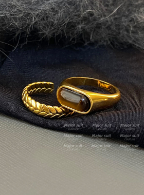 开口戒指秋冬小众设计高级感不掉色指环轻奢2025新款爆款复古精致