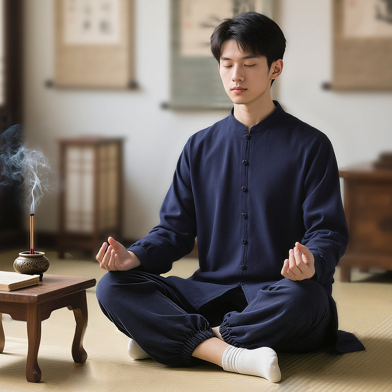 太极服女款新款2026高端棉麻亚麻春秋冬麻棉太极拳练功服男八段锦