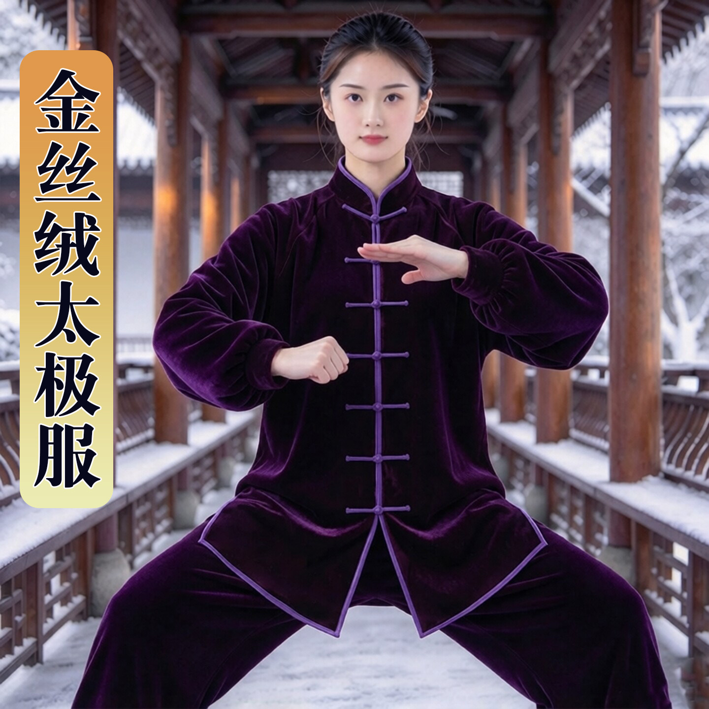 金丝绒太极服女秋冬季新款加厚加绒太极拳练功服武印象官方旗舰店