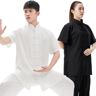 太极服男新款夏季短袖太极拳八段锦练功服女武术比赛表演服太极服